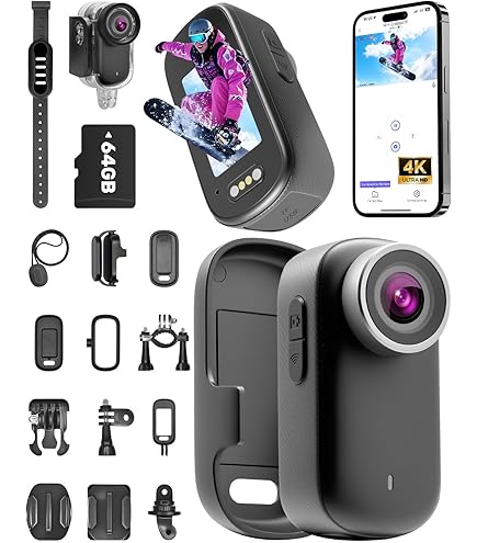Zwarte Strex Action Camera 4K 16MP - 60FPS / 30M Waterdicht Wifi Inclusief Accessoires Actiecamera Onderwatercamera