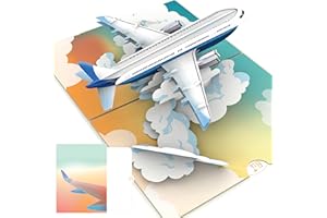 PACKLIST® Karta Pop-Up 3D Samolot – Bon Podróżny na Wakacje i Przygodę. Oryginalny Pomysł na Prezent, Wyjątkowa Kartka Pożegnalna, Punkt Startowy dla Nowych i Ekscytujących Podróży!