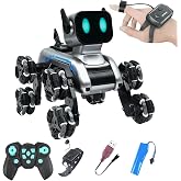 Giffy / Oyuncak 2.4 GhZ Uzaktan ve Bilekten Kumandalı Şarjlı 8 Teker Akrobat Robot K&ouml;oek M&uuml;zikli ve Led Işıklı Full Fonksiyon