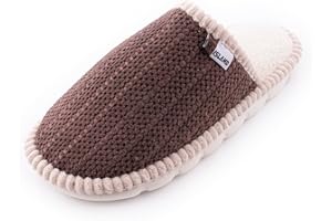 R-ISLAND Pantuflas de invierno para hombre,Adulto,La suela hecho con PVC,Antideslizante,Cómodo,Ligero y calientito,Evita Frió..Genial para casa,salon.