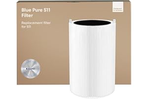 Blueair Genuine HEPASilent Replacement Filter for Blue Pure 511 Air Purifier – Removes 99.97 Percent of Pollen, Dust, Pet Dander, Mould, Bacteria and Viruses Activated Carbon Reduces VOCs