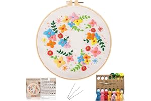 NASHRIO Kit Punto Croce per Adulti e Principianti, Kit per Ricamo Contiene Telaio Ricamo, Fili da Ricamo, Aghi da Ricamo, Tessuti da Ricamo e Istruzioni, Ricamo per Home Decor.