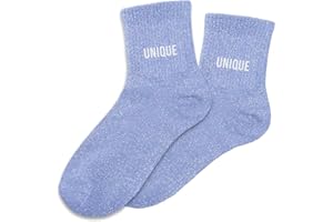 STC Chaussettes bleues à paillettes avec la mention " UNIQUE", 36-42