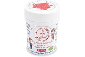 Les pâtes de Léonard - Colorant Alimentaire en Poudre Rouge pour Pates Fraiches & Raviolis - Colorant Spaghettis, Tagliatelles, Cuisine Italienne - Colorant Comestible Noël - LPDL200