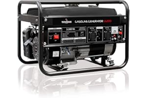 Tecnoware Générateur électrique 3200VA - Monophasé 230 Vac, 50 Hz - Moteur à explosion alimenté à l’essence (Capacité réservoir 15 L) - Allumage manuel