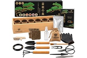 CULTIVEA® Bonsai Box Experience Kit – bonsai komplett kit för nybörjare med bonsaifrön, vaser, verktyg och guide – hemodlingssats, presentidé för växter och trädgårdsarbete