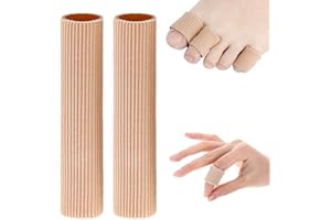 ILLUVA Lot de 2 Protection Orteils en Silicone Découpable, Bandage de Tube de Protection des Doigts en Gel Doux pour Enlever les Cors, Traitement des Oignons, Callosités (Pour Gros Orteils -15CM)