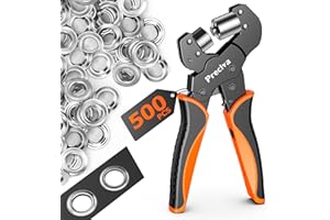 Occhielli per Teloni Professionali,Preciva Occhiellatrice per Teloni Multifunzione,con 500 Pezzi Occhiello (Ø interno 10mm),per Pelle Telone Cartone PVC Tessuto e tende da sole etc.