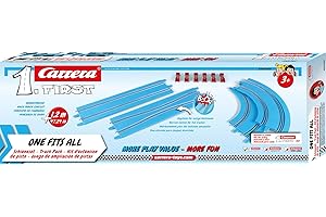 Carrera FIRST Track Pack, 1.2M, 1 Straight Section, 1 Narrow Section, 2 Corner Sections, 6 Track Supports, Comaptible with all FIRST Sets