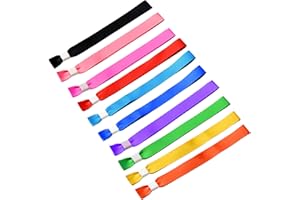 XCSJ 30 pulseras de tela de 10 colores, ajustables de tela, pulseras de eventos con cierres de plástico, bandas de entrada para eventos, fiestas, conciertos