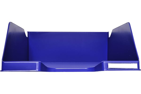 Exacompta - Réf. 115104D - 1 corbeille à courrier COMBO MAXI - dimensions 34,7 x 25,5 x 10,3 cm - pour documents au format A+ - couleur bleu nuit - certifié Ange bleu - capacité 750 feuilles