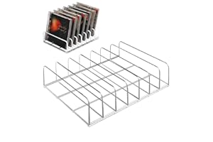 xiruiubao Porta CD Tavolo, Supporto CD in Acrilico Trasparente, Organizzazione per CD e Dvd con 7 Scomparti, Porta Vinili -Può contenere fino a 7-14 Custodie Standard(17x12.5x4cm)