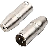 Naseom 2 Stück XLR auf Klinke 3,5mm, XLR auf Chinch Audiokonverter, 3 Polig Buchse auf Stecker XLR Adapter für Camcorder, Rec