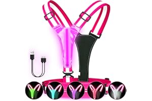 ‎FITENSE Fitense LED Warnweste Fahrrad Reflektorweste, LED Laufweste Reflektorweste Warnweste Wiederaufladbare USB Lauflampe, Reflektorweste Leuchtweste Lauflicht für Joggen Wandern oder Radfahren