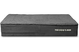 THE DOG'S BALLS Replacement Outer Cover (No Mattress) for The Dog's Bed Orthopaedic, Washable Plush Fabric, Large 15cm (Grey Plush)