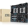SHANGZHAOYUAN X99 Dual CPU Motherboard LGA 2011-V3 Server Motherboard (DDR4 Max 256G, NVME/NGFF M.2, SATA 3.0, PCIe 3.0, USB 3.0, 2 Gb LAN) for Intel i7 5th/6th Gen Xeon E5 V3/V4 Series Processors