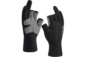 Palmyth Woll-Angelhandschuhe mit 3-teiligen Fingern, warm für Männer und Frauen, Fingerlose Handschuhe für kaltes Wetter zum Fliegenfischen im Winter