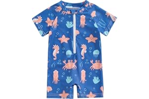 XIXIMAON Maillot de Bain Bébé Garçon Anti-UV Combinaison Natation Manches Longues et Chapeau de Bain Ensemble Piscine Plage Plongée Surf