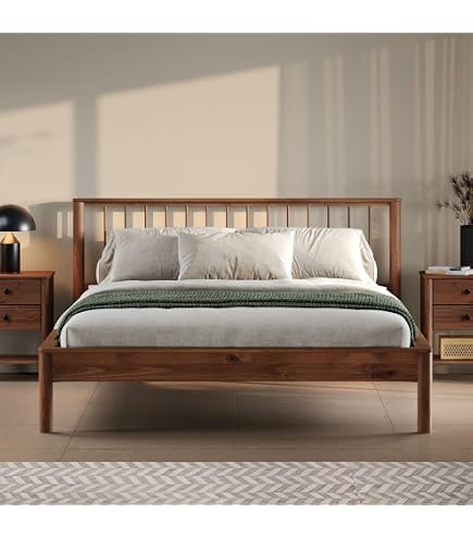 Lit en bois massif blanc 140 x 190 cm Thea | Maisons du Monde