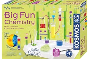KOSMOS 645649 Big Fun Chemistry - Die verrückte Chemie-Station, Experimentierkasten für Kinder ab 8 Jahre, glibbriger Schleim, blubbernde Flüssigkeiten, Chemiebaukasten für Kinder