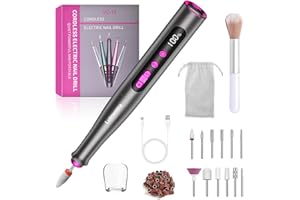 LUTRANSTRA Torno para Uñas Profesional 35000 rpm,Lima de Uñas Eléctrica USB para Uñas de Gel Acrílico,Nail Drill de Gel Acrílico Natural Kit de Manicura y Pedicura Recargable