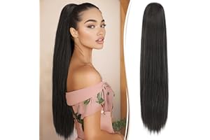 RUWISS Lunga Coda di Cavallo Extension 70cm Coda Cavallo Capelli con Coulisse Sintetici Posticci per capelli Estensione per Donna (Marrone Scuro)