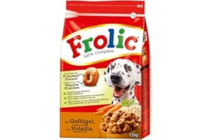 Frolic Nourriture sèche pour chien avec volaille, légumes et riz, 1 sachet (1 x 1,5 kg)