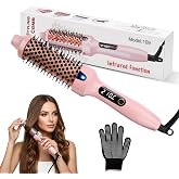 Thermal Brush 3 in 1, Thermal Brush Ionic Curling Brush 38 mm with LCD Screen, Round Brush for Natural Curls, Volume and Elim
