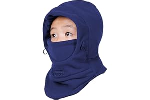 Azarxis Kinder Sturmhaube, Balaclava Fleece Ski Gesichtsmaske, Einstellbar Wintermütze mit Winterschal für Outdoor Sport