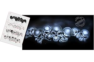UMR-Design AS-065 Skull Series Pochoir pour aérographe Step by Step Size M