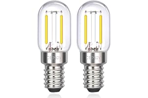 Akynite Bombillas LED Nevera E14 2W Luz Fria 6000K, T22, 200LM, Equivalente a 10W-20W, Casquillo Fino, Retro Vintage LED E14 Pequeña para Frigorífico, Luz de Noche, No Regulable, pack de 2