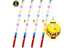 XIHUAN Laternenstab Kinder Led,4er Elektrisch Laternenstab mit LED für St Martin 50CM, 32 LEDs Laterne Stab Leuchten Kinder für Laterne Numzüge Martinsumzüge,Halloween Kostümpartys Kinderpartys Kindergarten