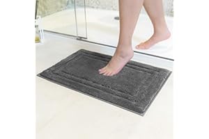 ‎DECOMIRA Decomira Badematte rutschfest | Als Badteppich Set kombinierbar | WC-Teppich Badezimmer-Teppich Bad-Vorleger waschbar | Duschvorleger waschbar Bad-Garnitur | Dunkelgrau - 40x60 cm