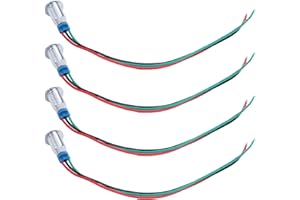 FAFEICY Metalowa Lampka Kontrolna LED Wodoodporna 2-kolorowa 8mm 12-24V Sygnał Wspólna Anoda 4 Zestawy do Samochodów i Łodzi (Czerwony + Zielony)