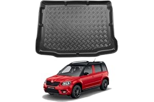 NOMAD Boot Liner for Skoda Yeti 2009-2017 Recyclable Plastic (PE) Boot Floor Lower Position Tailored Fit Car Floor Guard Tray Black Fitted Accessory Dog Friendly Waterproof with Raised Edges