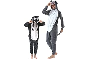 DarkCom Animal Onesie pour Enfants et Adultes,Vêtements de Nuit Combinaison Parent-Enfant Cosplay Halloween Kigurumi Costume Pyjama de Noël