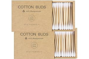 Kiemeu 400 Bamboo Cotton Buds Biodegradable Ear Buds Cotton For Cleaning Ear And Doing Makeup Q Tips Cotton Buds