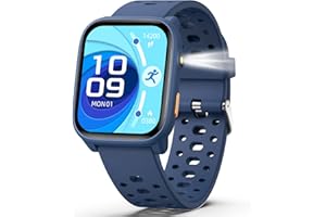 MODAWIN Smartwatch Kinder, Fitness Tracker Uhr Digitale Fitnessuhr mit Schrittzähler, 24/7 Puls, IP68 Wasserdicht, Schlaf-Monitor, Wecker, Puzzle-Spiele, 1,85" HD-Touchscreen für Mädchen Jungen 6-16 (Blau)