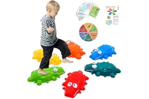 ARK MIIDO Balance Stepping Stones 6 Pcs Stepping Stones Set Indoor & Outdoor Non-Slip Bottom Stones for Boys Girls Fitness Equipment Promotes Coordination Strength Gift