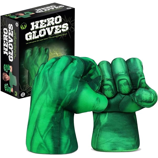 DISBACANAL Guantes De Hulk Para Niño, Licencia Oficial, Incluye Un Par De Guantes Verdes De Superhéroe, Para Cumpleaños Y Juegos De Rol