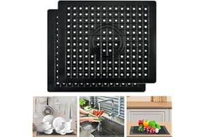 thirei 2 Piezas Inserto para Fregadero, Alfombrilla Fregadero Cocina, 31 x 26 cm, para Cocina y Baño, Negro