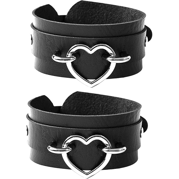 Collana Choker Gotica In Pelle PU - Con Cuore E Catena, Unisex, Per Party O Halloween - Foto 8