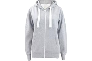 MALAIKA ® Ladies Plain Colour Hoodie Womens Fleece Hooded Top Zip Zipper Hoodie Sweatshirt Available in 22 COLOURS Plus Sizes Small-XXXXXL (UK 6-22)