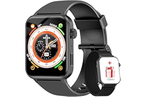 FeipuQu Smartwatch Herren Damen, Fitnessuhr mit Bluetooth Anruf, Sprachassistent, Fitness Tracker, Schrittzähler Schlafmonitor Herzfrequenz, Sportuhr, 100+ Sportmodi, Smart Watch für Android iOS