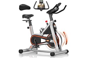 DMASUN Exercise Bike for Home Gym Use with LCD Display & Tablet Holder, Super Quiet Magnetic Resistance Indoor Cycling Bike, Professional Stationary Bike with Comfortable Seat Cushion, 350LBs Capacity