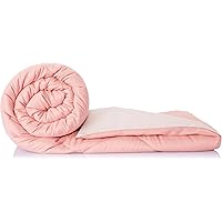 Amazon Brand - Solimo Microfibre Reversible Comforter, Double (Coral Pink & Champagne Pink, 200 GSM)