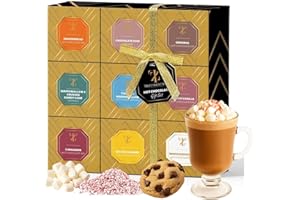 TILZ COLLECTION Coffret Cadeau Chocolat Blanc Chaud - Boissons Chaud Aux Saveurs Assorties Sélection De Guimauve Grillée Noisettes Pain D'épices Vanille Salée Cannelle