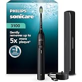 Philips Sonicare 3100 Sonic Şarjlı Diş Fır&ccedil;ası Siyah, 5 Kat Plak Temizliği, Basın&ccedil; Sens&ouml;r&uuml;, 14 G&uuml;n Şarj &Ouml;mr&uuml;, 3 Hız Ayarı, Se