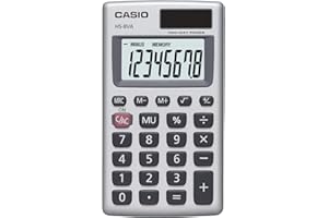 Casio HS-8VA-WK-UP 8-Digit Pocket Calculator, Silver