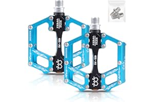 SPFASZEIV Pedali della Bicicletta Pedale della Bici in Alluminio Ciclismo/Strada Mountain MTB/BMX Pedale della Bici con Pedali Super Bearing Platone Stabile con Pedale Antiscivolo per 9/16